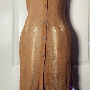 Tan Ripped Sweater Cardigan
